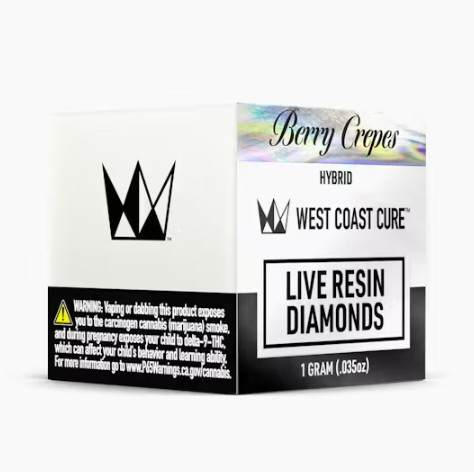 West Coast Cure - Berry Crepes (Live Resin Diamonds - Hybrid) THC 78.833%