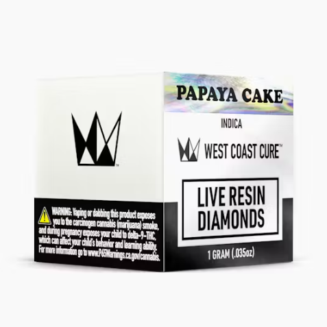 West Coast Cure - Papaya Cake (Live Resin Diamonds - Indica) THC 76.50%