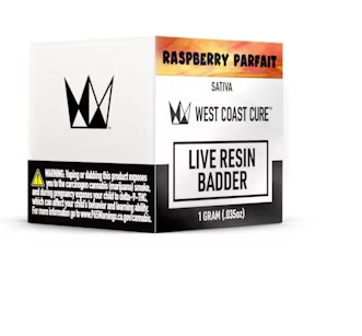 West Coast Cure - Raspberry Parfait (Live Resin Badder - Sativa) THC 65.05%