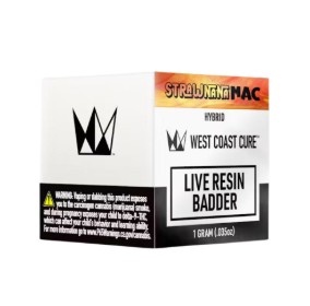 West Coast Cure - Strawnana MAC (Live Resin Badder - Hybrid) THC 65.09%