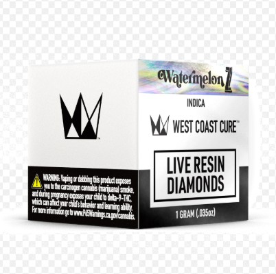 West Coast Cure - Watermelon Z (Live Resin Diamonds - Indica) THC 81.662%