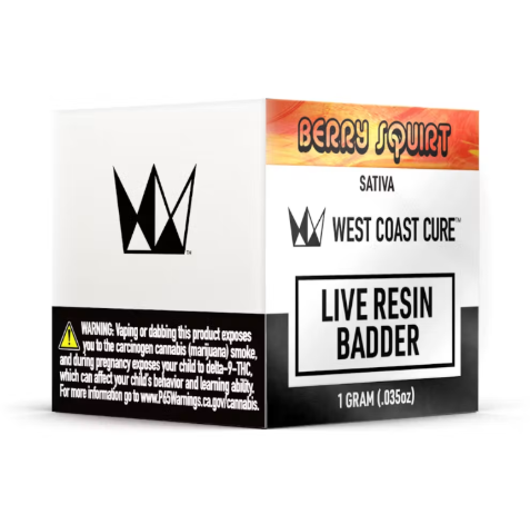 West Coast Cure - Berry Squirt (Live Resin Badder - Sativa) THC 67.35%
