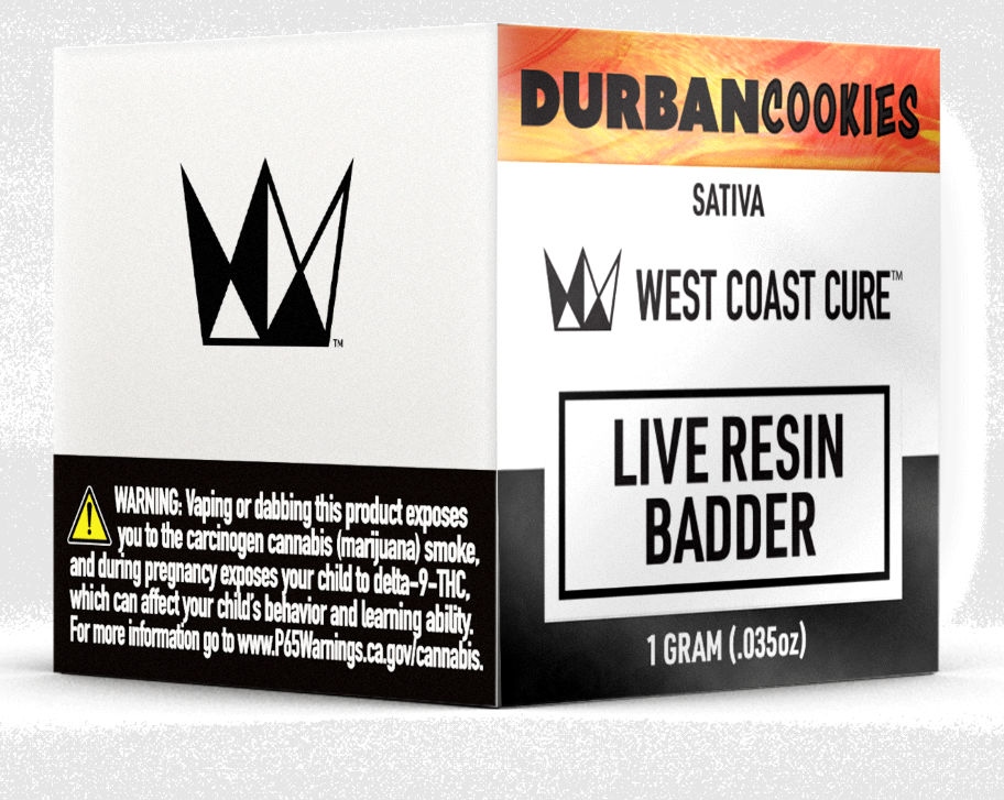 West Coast Cure - Durban Cookies (Live Resin Badder - Sativa) THC 64.2%