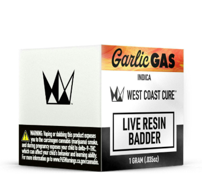 West Coast Cure - Garlic Gas (Live Resin Badder - Indica) 70.49%