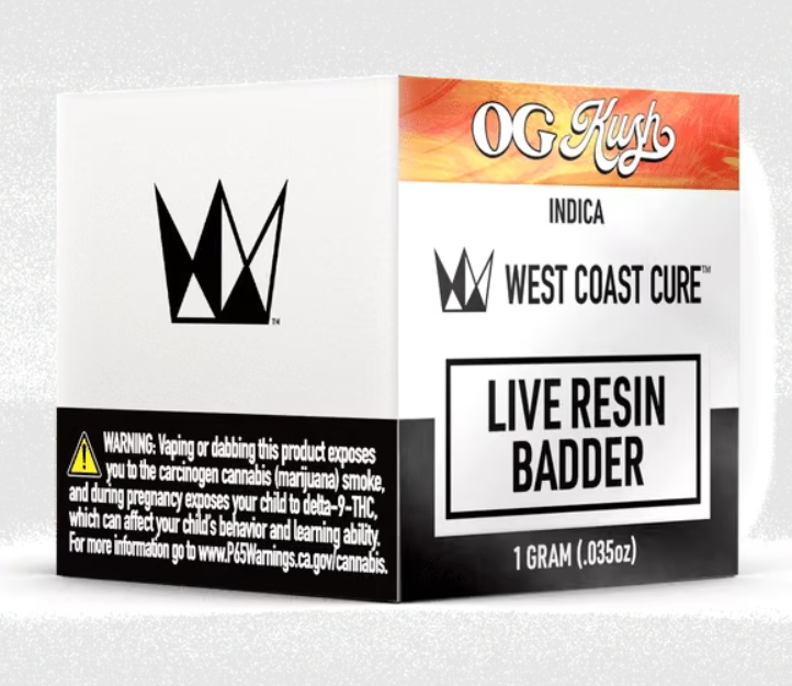 West Coast Cure - OG Kush (Live Resin Badder - Indica) THC 68.20%