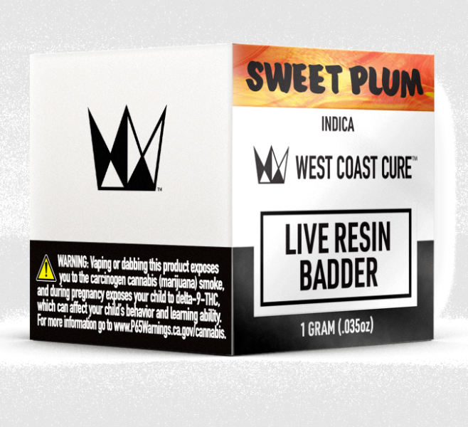 West Coast Cure - Sweet Plum (Live Resin Badder - Hybrid) THC 64.84%